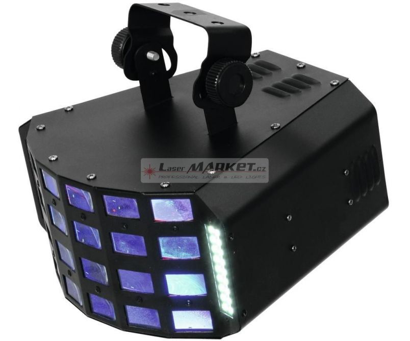 Eurolite LED Derby 4x 3W RGBA a 36x 5050 SMD DMX, paprskový efekt - použito (51918300)