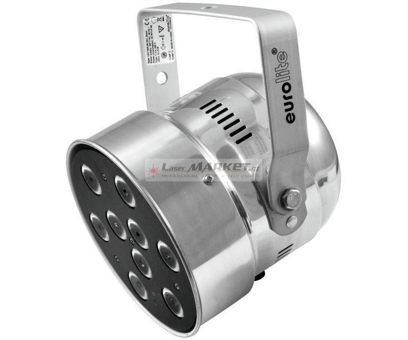 Eurolite LED PAR-56 QCL 9x8W krátký, stříbrný - použito (51913612)